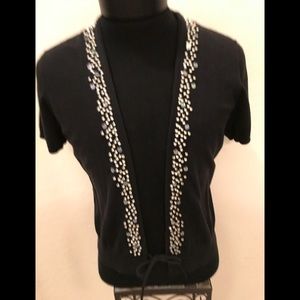 NEW Blk ROCHELLE Pearl SzXL SWEATER